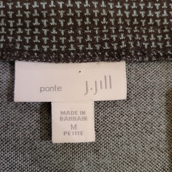 J Jill Ponte size Med Petite short dress tunic knit shift. Gray green and black - Picture 2 of 10